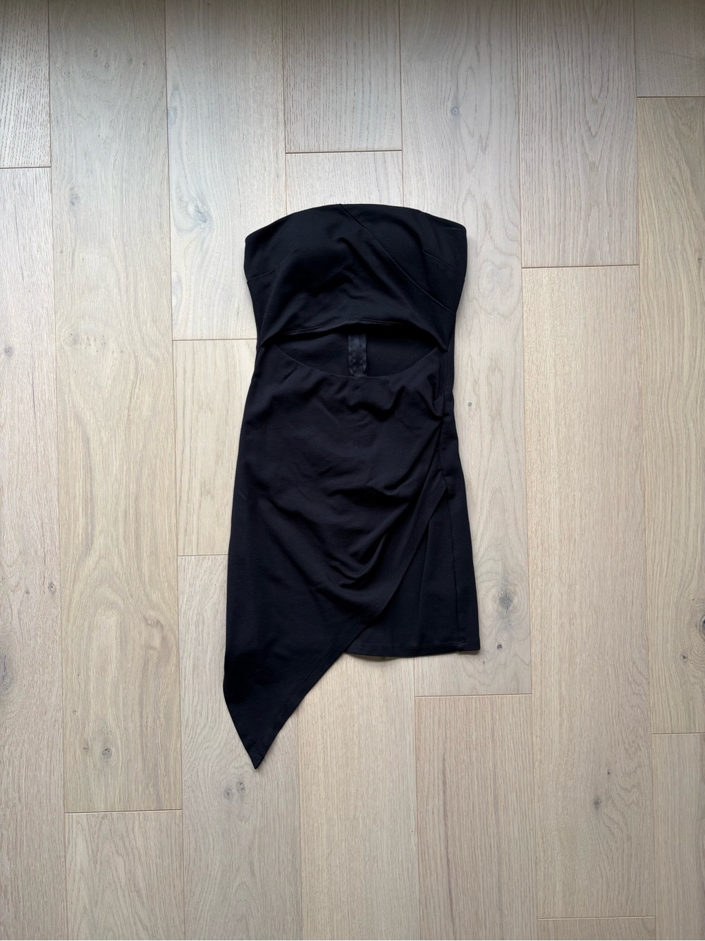 Forever 21 Black Strapless Asymmetrical Cocktail Dress